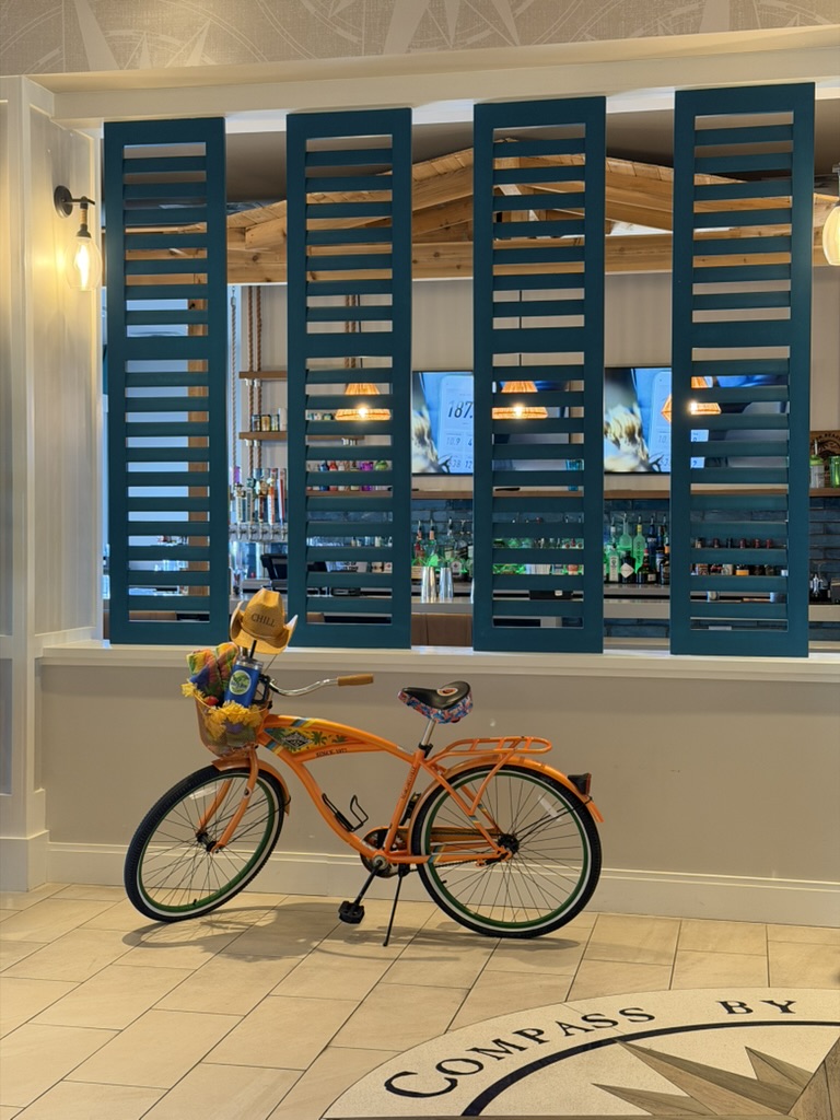 The signature bicycle at Compass Hotel Flagler Beach