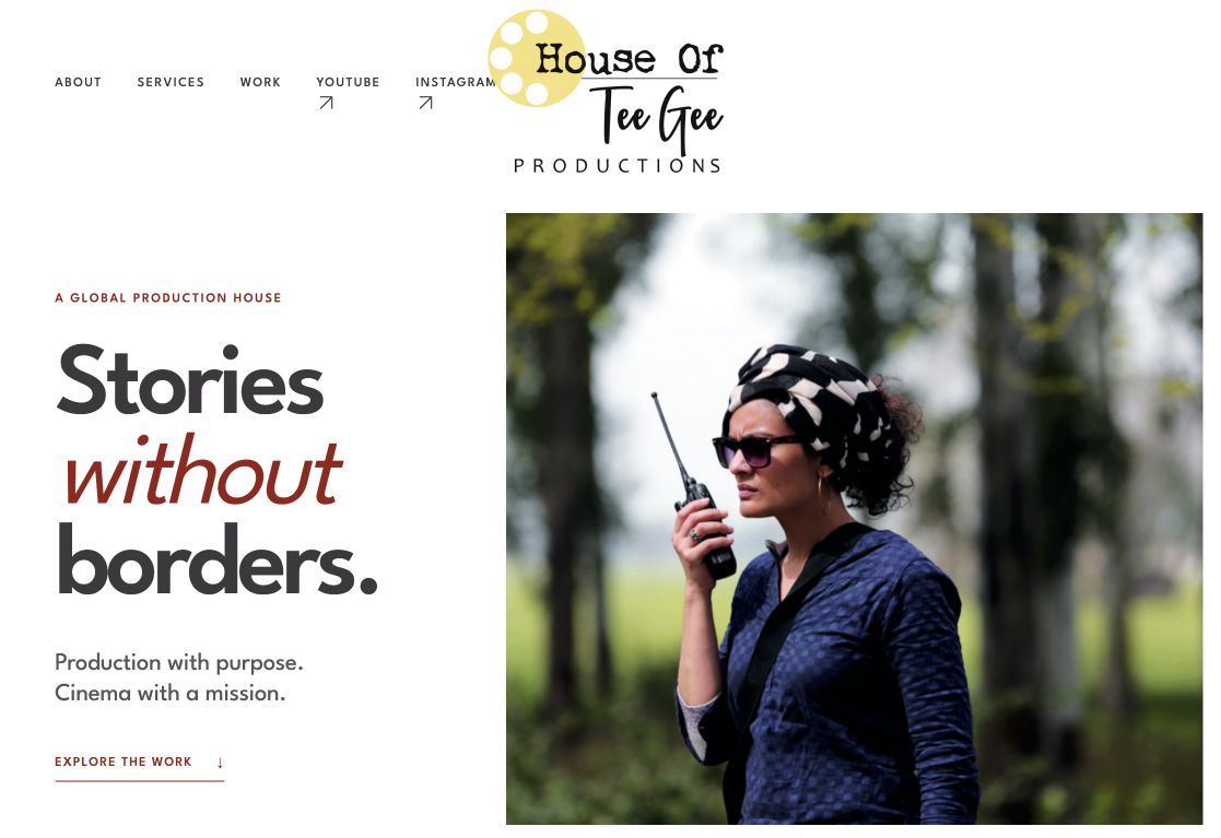 House of TeeGee website designed by ADBE, featuring founder Tanvi Gandhi